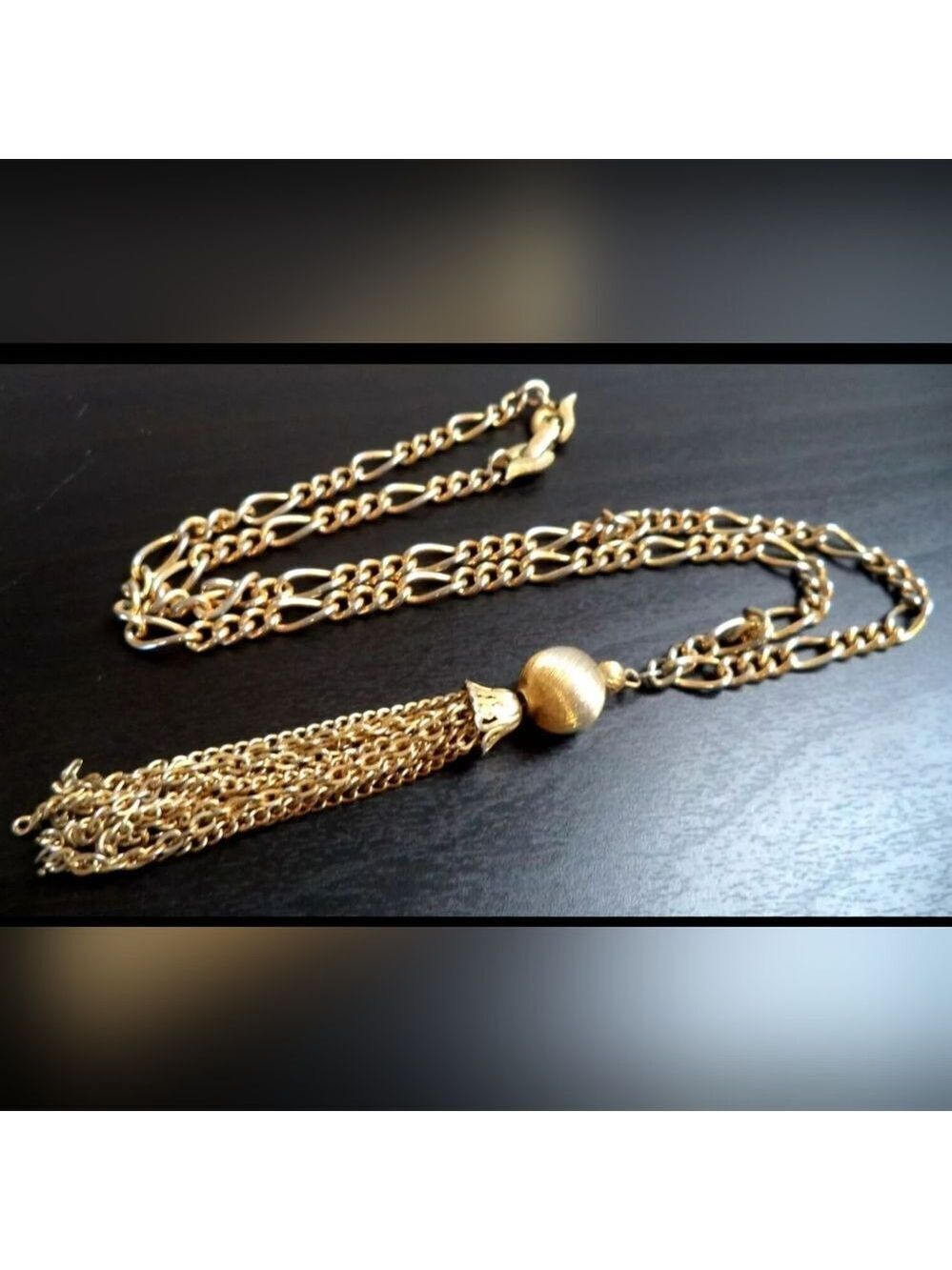 VINTAGE SIGNED KRAMER GOLD TONE 20" NECKLACE EXCELLENT CONDITION